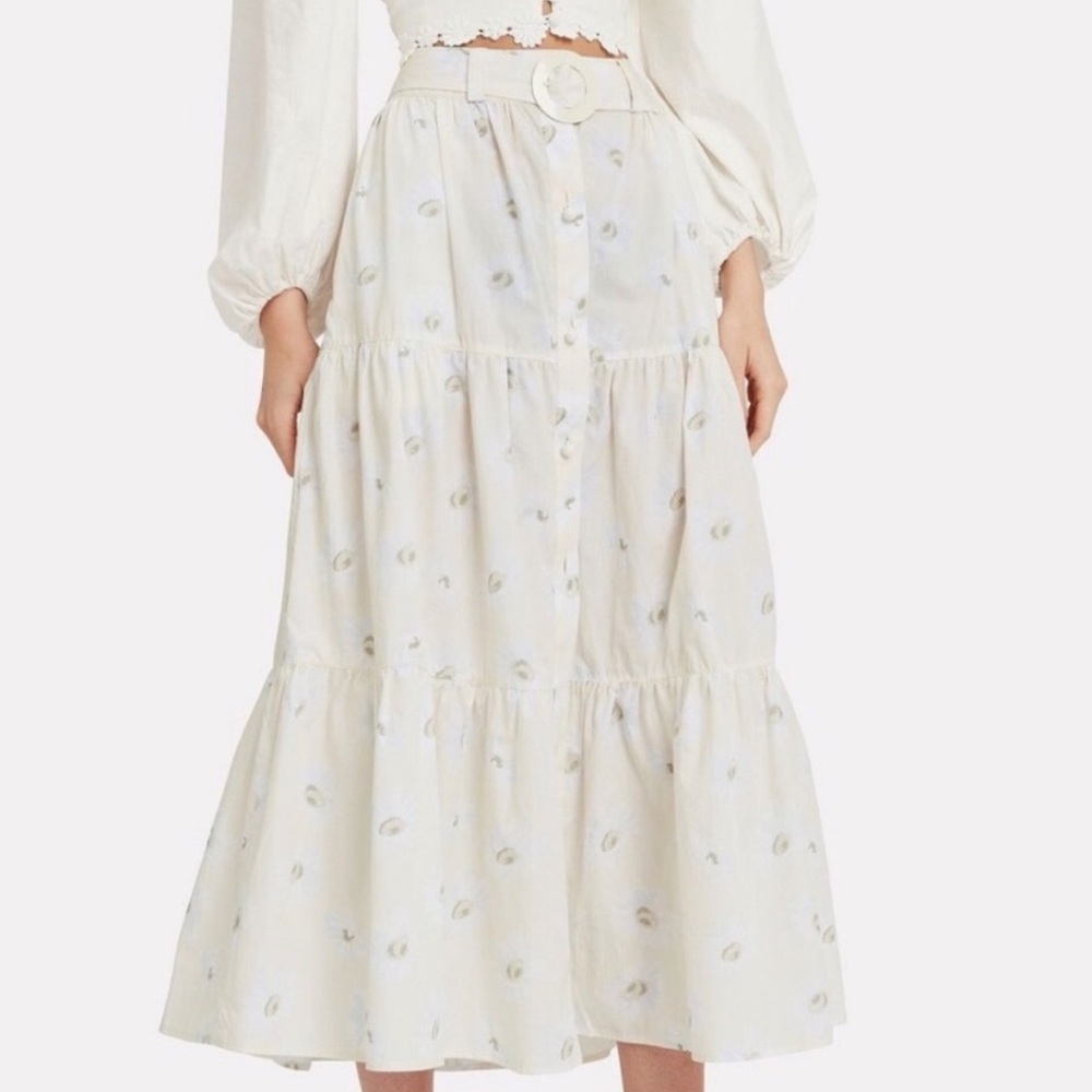 Solid & Striped Tiered Button Up Floral Cotton Sk… - image 3